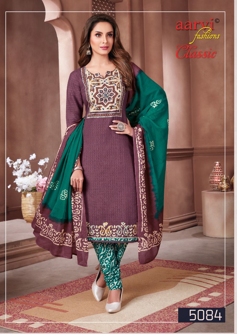 Aarvi Classic 1 Casual Daily Wear Cotton Printed Dress Material Collection